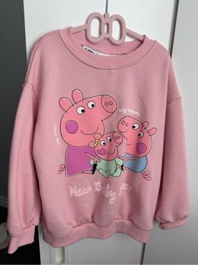 Zara Pink Peppa Pig Family Graphic Sweatshirt